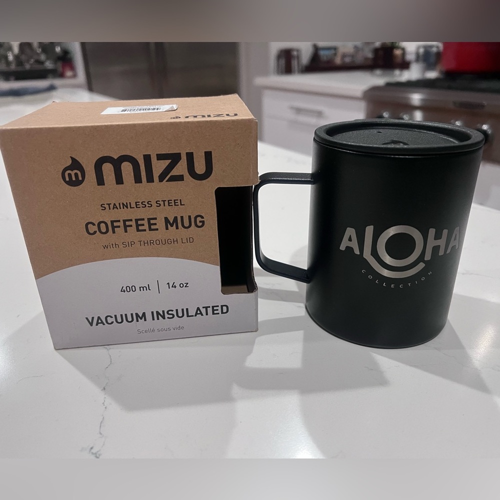 Aloha Collection Mizu stainless steel coffee mug and lid